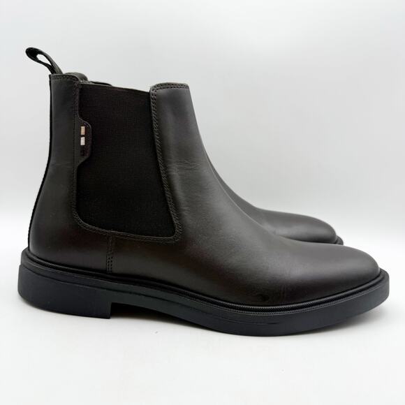 Boss Mens Calev Chelsea Ankle Boots EU 40 US 7 Dark Brown Leather NWOB - Picture 3 of 12